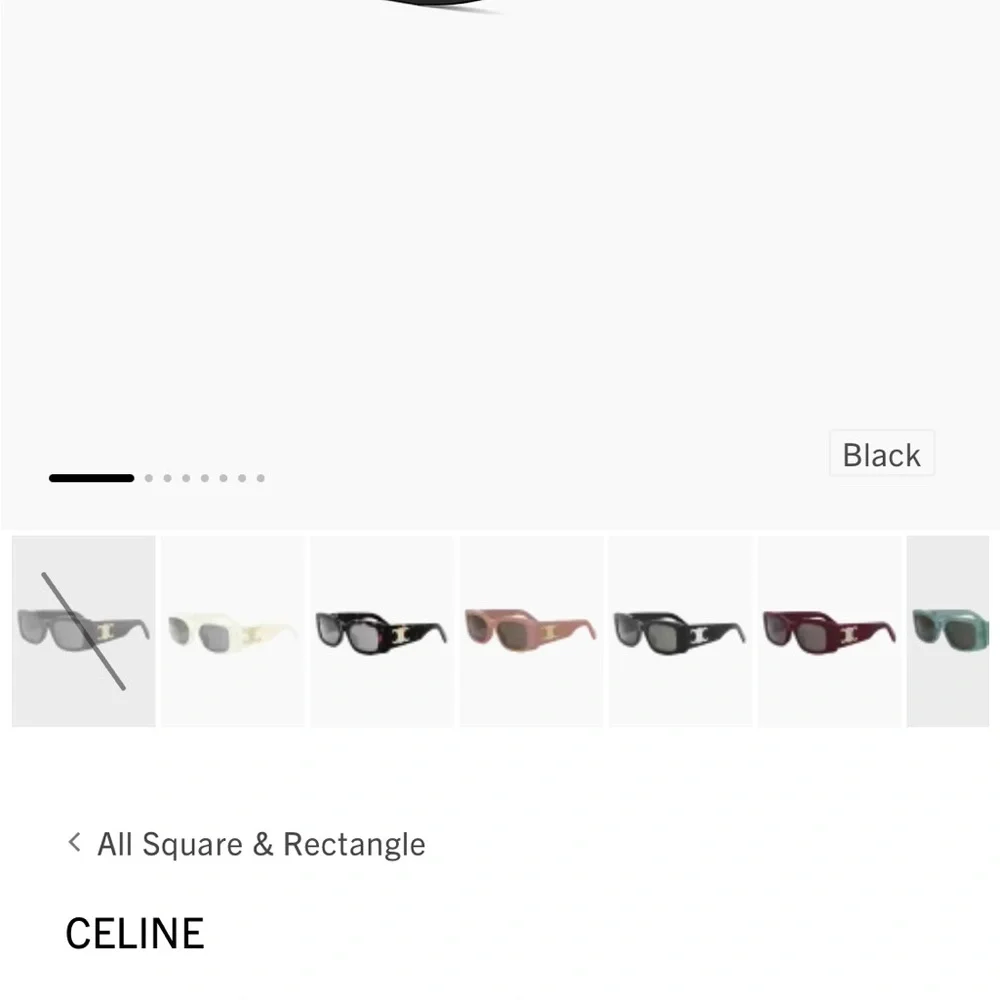 Celine Black Rectangular Sunglasses - Picture 11 of 11